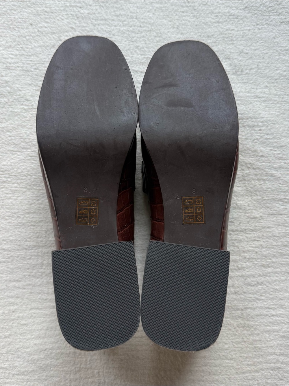 Jeffrey Campbell Student-2 Women’s Brown Croc-Embossed Loafers with Gold Bit - Picture 7 of 7
